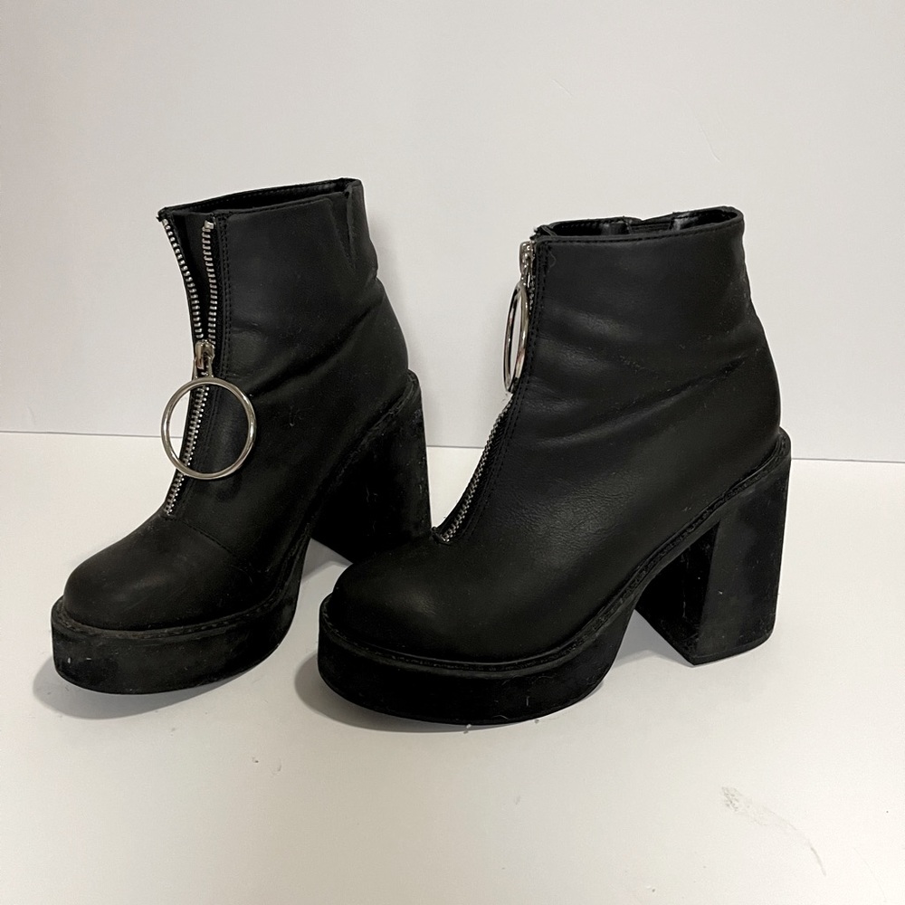 Black Platform Booties - image 2